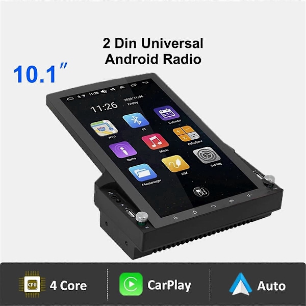 10,1 tums 2Din Universal Android-radio för pekskärm (A)