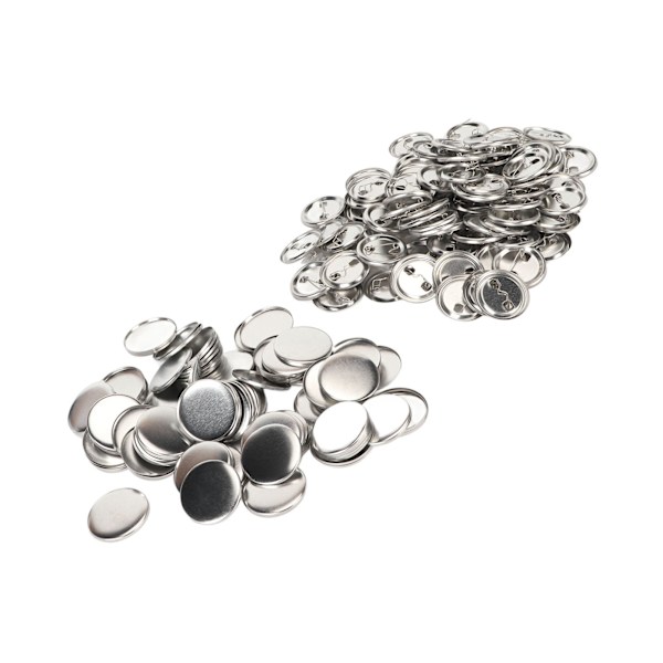 100 set Pin Back Button Delar Robust metall Plast Rostskyddad utjämningsknapp Tillbehör för märke DIY 37MM