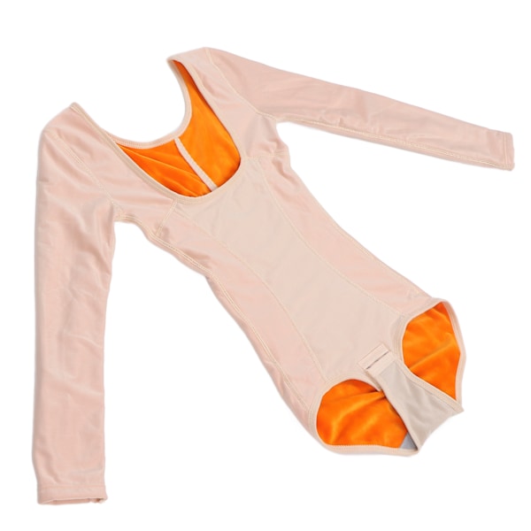 Tyk, varm, holdende shapewear til kvinder - blød, åndbar, langærmet, med bryststøtte (hudfarve) XL