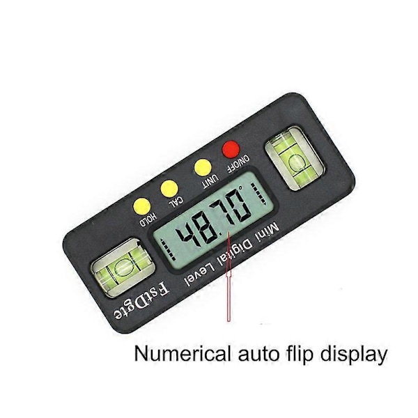 Elektronisk Vattenpass, Digital Vinkelmätare Inclinometer, Med Display, Med Magnetisk Bas, Hög Noggrannhet, Med Läshållningsdisplay Och Flipfunktion. Svart