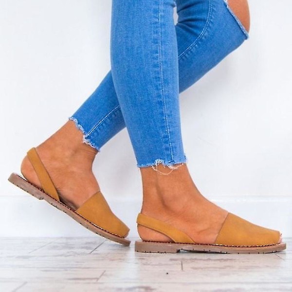 Sommar Peep Toe Flats - Dam Casual Menorcan Sandaler41 Main Brown