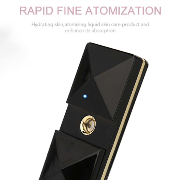 Bærbar USB Nano Handy Mist Spray Luftfugter Ansigtsfugtighed Atomiseringssprøjte Sort
