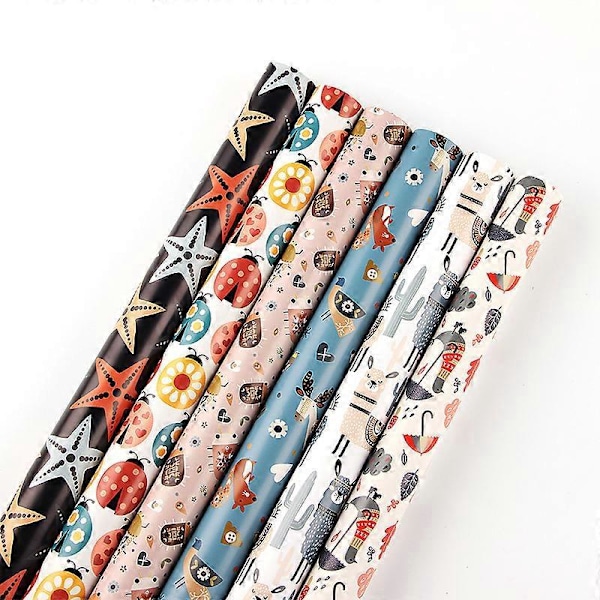 Presentpapper Sött Tecknat Leksak Omslagspapper Födelsedagspresent Omslag DIY Papper Student Sovsal Tapet Väska Bokomslagspapper