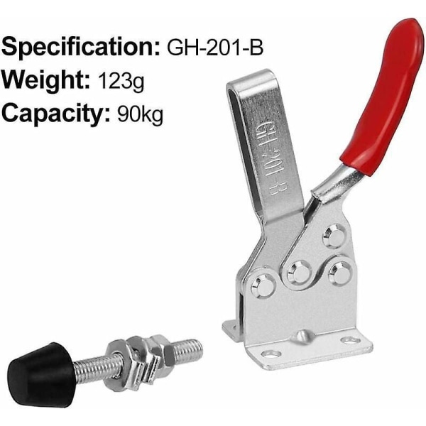 4-osaiset pystysuuntaiset kiinnityspuristimet vaakasuoralla pohjalla - kapasiteetti 90 kg