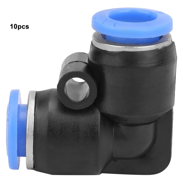 10 st Plast Equal Armbow Quick Connect Pneumatisk luftslang Tube Push Fitting PV-8 (8mm)