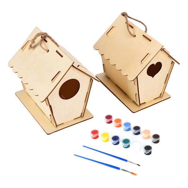 Lintukoto DIY Puinen Manuaalinen Graffiti Ulkona Ripustettava Lintukoto Lintuhäkki Käsityöt
