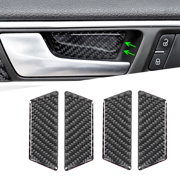 4 st/set kolfiber interiör dörrskålsramskydd för vänsterstyrd VW Touareg 2011-2018