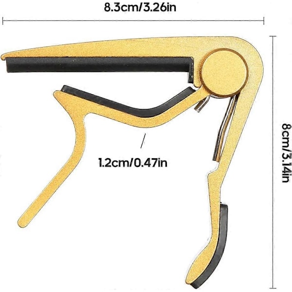 Ukulele Capo, Gitarr Capo för Akustisk Gitarr Elgitarr Folkgitarr Bas Ukulele Banjo Mandolin, Gitarrtillbehör, Svart