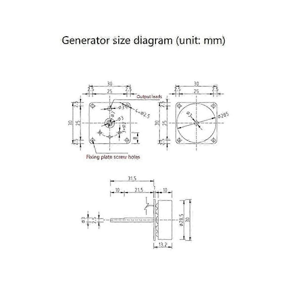 Vindkraft Handvevad Generator Motor Trefas AC Mikro-Borstlös 3-24V Mikro-Hydraulisk Generator