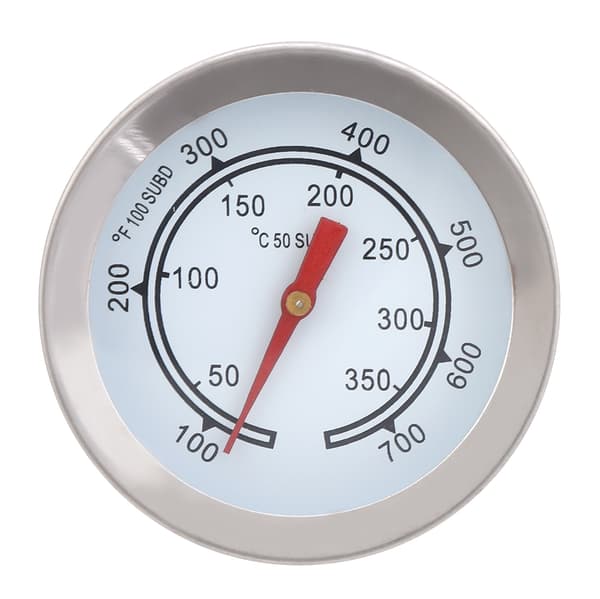100~700℉ Rustfrit Stål BBQ Termometer Temperaturmåler Analog Skive Dobbelt Skala