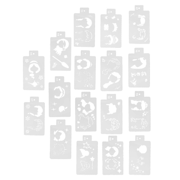 2 sæt Stencils til ansigtsmaling Professionel prinsesse tegneseriefigur Genanvendelige udhulede stencils til kropsmaling