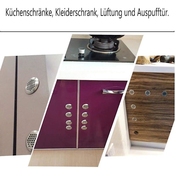 20 kpl pyöreitä ruostumattomasta teräksestä valmistettuja ilmanvaihtoritiloita asuntovaunuun/kylpyhuoneeseen/keittiöön jne. Hopea 35+53 mm