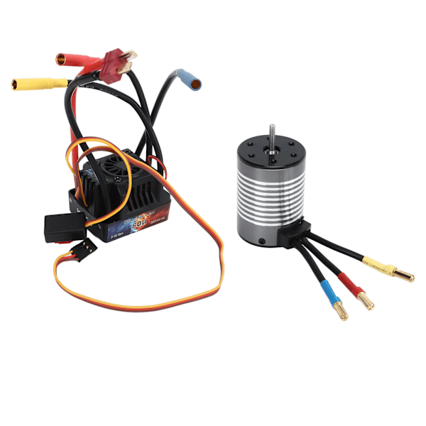 Borstlös motor 3500KV Vattentät Snabb värmeavledning Överhettningsskydd RC-motor med 80A ESC för 1/8 1/10 RC