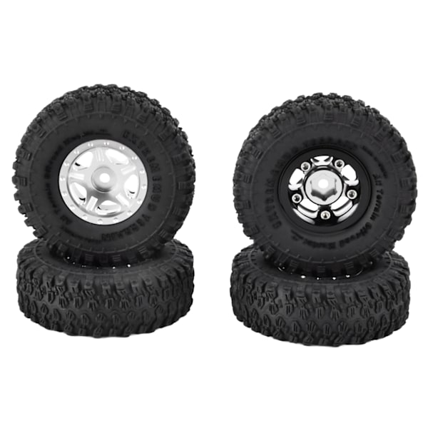 4 st 1 tum gummidäck aluminiumfälgar passar för Axial SCX24 90081 AXI00001 AXI00002 1/24 Crawler CarTitanium Färg