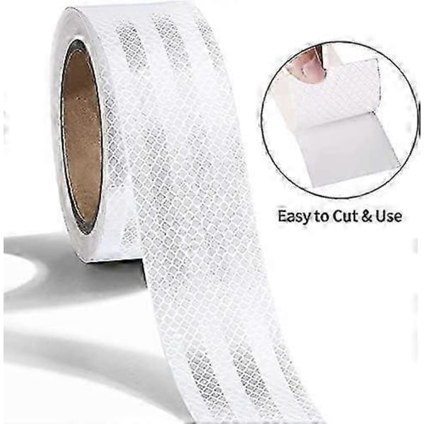 Hvid Reflekterende Tape 5m x 5cm Vandtæt Reflekterende Tape Selvklæbende Advarselstape Sikkerhedstape_SZXM