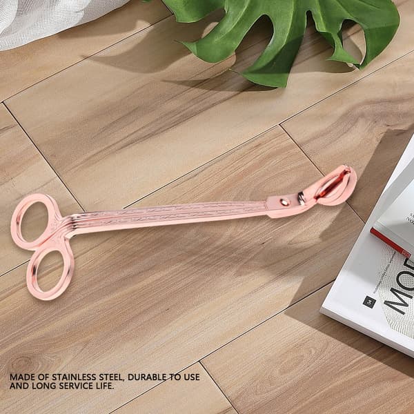 Halvsirkelformet plating rustfritt stål lys hjerte klipp veke trimmer saks verktøy (rose gull)