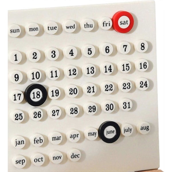 Evighetskalender Datum Handgjorda DIY Ornament Skrivbordskalender för Kontorsmaterial Hem Kök Dekor, Vit