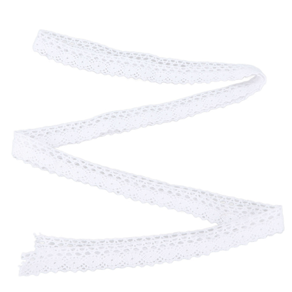 Spetsband DIY Bomulls Nät 1,5 cm Bredd 20 Yards Utsökt Spetskant för Gardin Kläder Duk Present Dekoration Vit