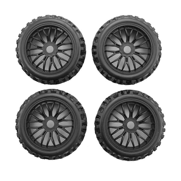 4 stk. RC-hjul og dekk med sekskant 17 mm felger 1/8 skala