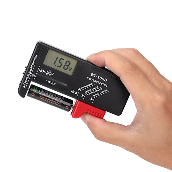 Bærbar digital 1,5V 9V batteritester målediagnostisk checker analysator