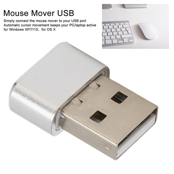 USB-musflyttare Liten Oupptäckbar med Separata På/Av-knappar Stöder 3 Spår Plug and Play Håller PC Laptop Vaken SilverSilver