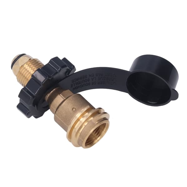 Gassbeholderadapter i messing, propanpåfyllingsadapter med svart håndtak POL konverterer QCC1 Type 1