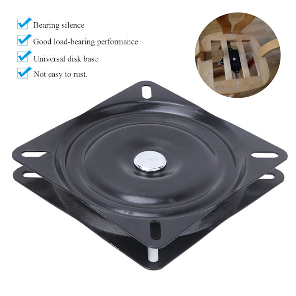 Svart metall jern platespiller kontorrekvisita roterende displaybase 150 x 2mm for håndverk