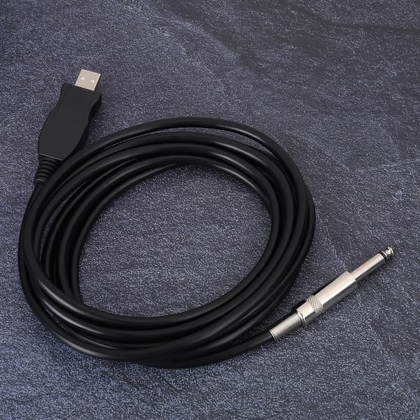 Bärbar gitarr USB-ljudkabel Datoranslutningskabel Instrumentadapter svart 300cm