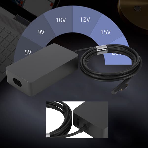 Svart 36W 12V 2.58A strömadapter för Microsoft Surface Pro 3/4 A1625 RC2-00001 (US-kontakt 100V-240V)