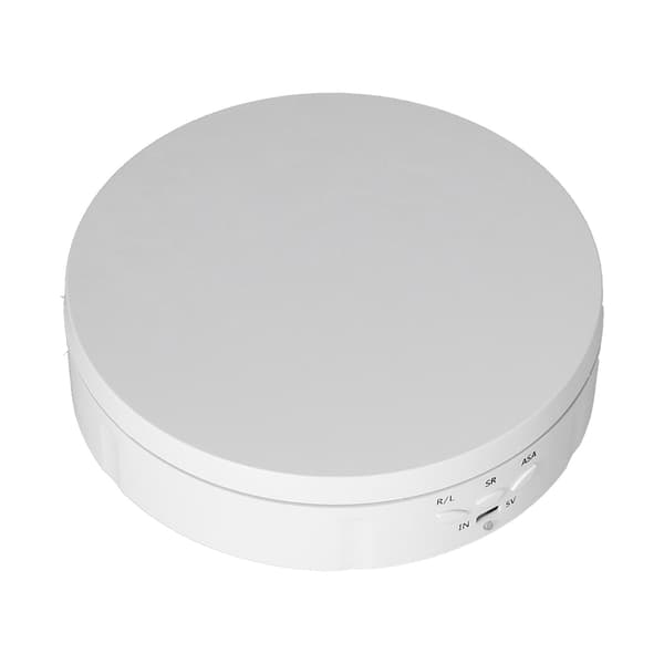 145mm 360° Roterande Automatisk Displayställ 3 Hastighetskontroll USB-driven Smyckeskarusell för Utställning Vit