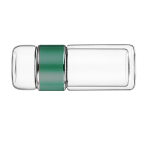 Teinfusjonsflaske 420 ml dobbeltlags rustfritt stål lekkasjesikker glassflaske for kontor, reise, hjem