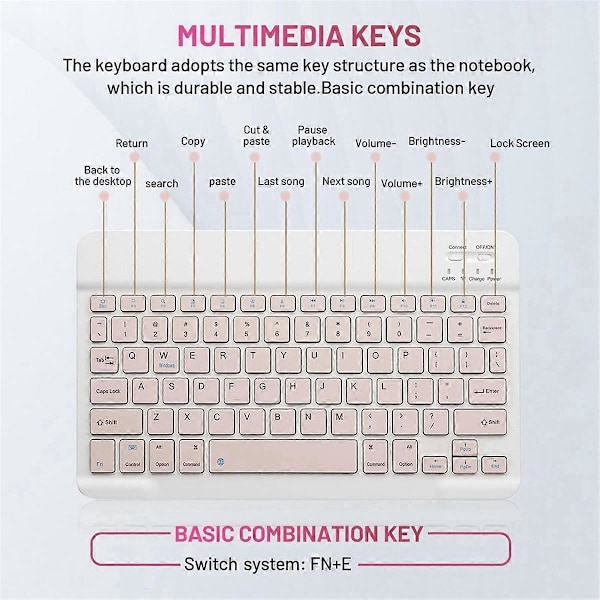 Bluetooth-tastatur med batteridrevet mus for Android C