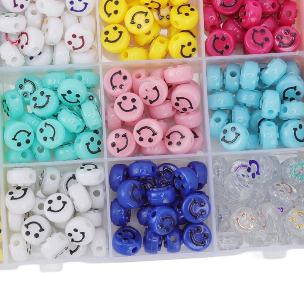 300 stk Smile Face Perler Konveks Design DIY Akryl Fargerike Happy Face Perler for barn og venner