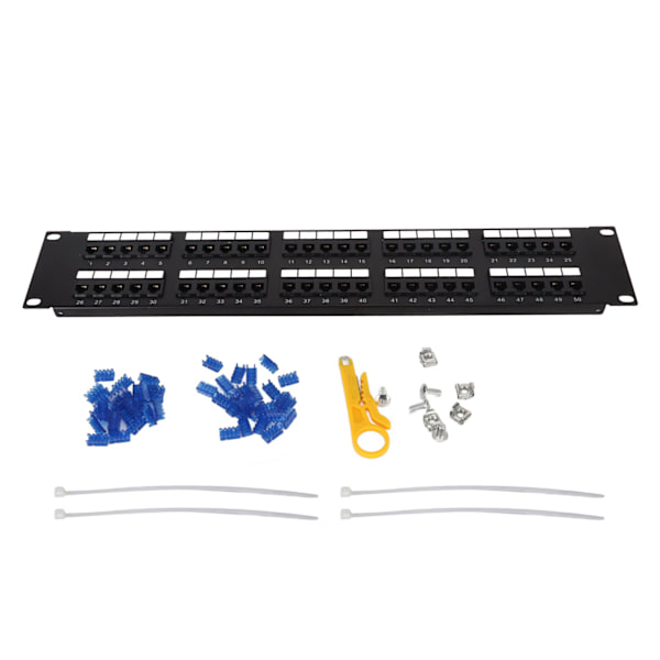 CAT3 50 porte netværks-patchpanel Plug and Play RJ11 netværks-patchpanel til 19 tommer standardkabinet