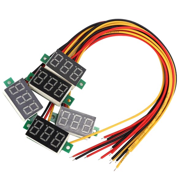 5 stk. Blå 0,36 tommer Digital Display DC Voltmeter Tre Tråds LED Volt Meter Spenningsovervåker