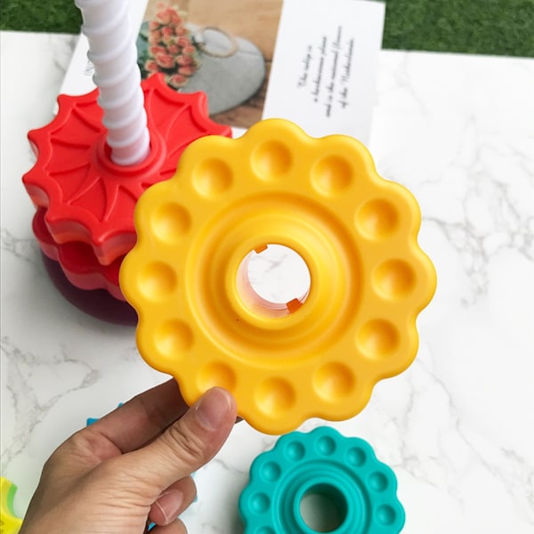 Baby Infant Toy Rainbow Revolving Tower Baby Stacking Toy Rainbow Tower Stacking Games Stacking Blocks