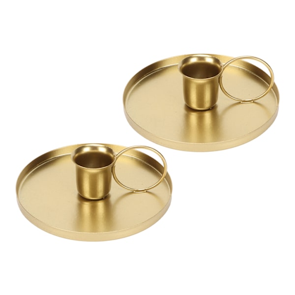 2 stk Jern lysestage Metal Home Golden Simple Retro Elegant Desktop Aromaterapi Lysestage