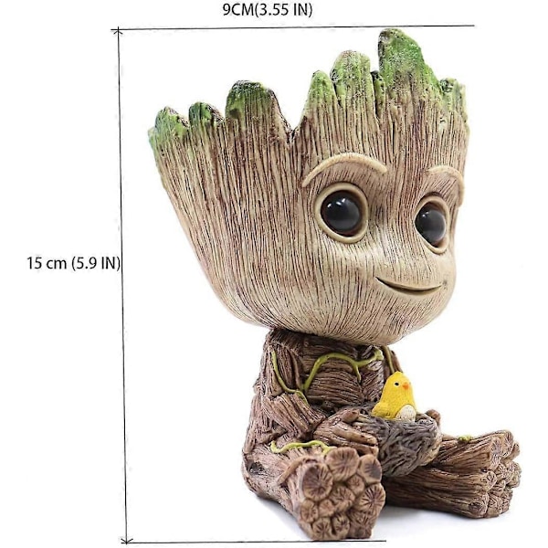 2025 Lämplig Planteringskruka, Baby Groot Fågelbo-Modell Suckulent Planteringskruka Söt Grön Växtkruka Groot Blomkruka