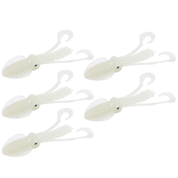5 stk blekksprut lokke bløt lysende blekksprut trolling agn for saltvann havfiske ca. 12cm / 4.7in