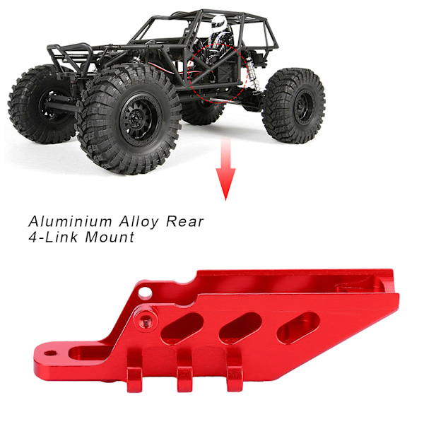 Aluminium Alloy Rear 4-Link Mount for AXIAL AX90056 Jeep Wrangler RC Crawler Part (Red)