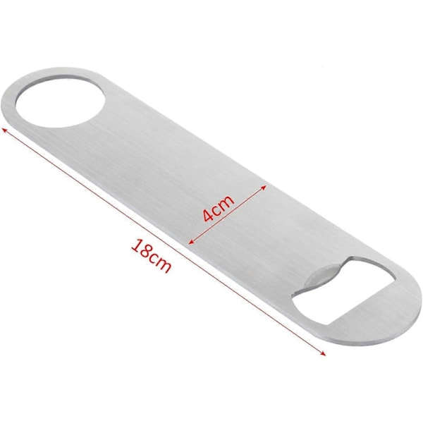 10-pack platta kapsylöppnare i rostfritt stål med belagt handtag, silver