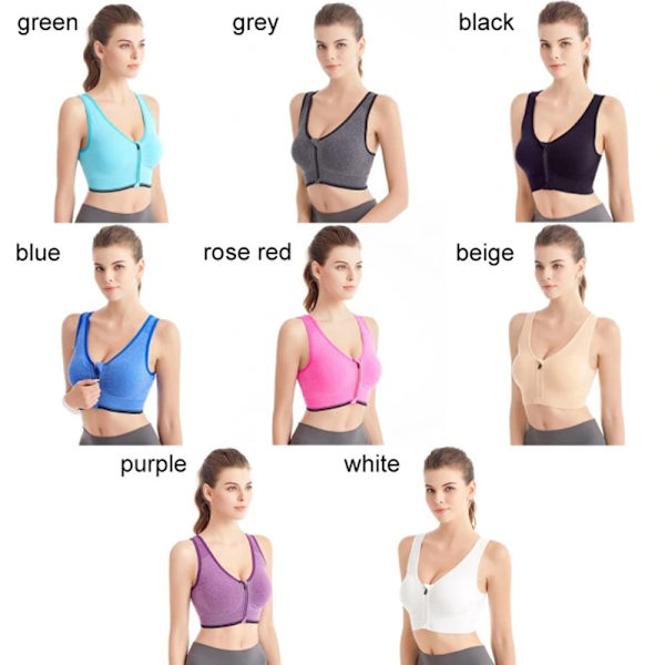 Lynlås Sports BH Plus Size Running Yoga Fitness Sort L
