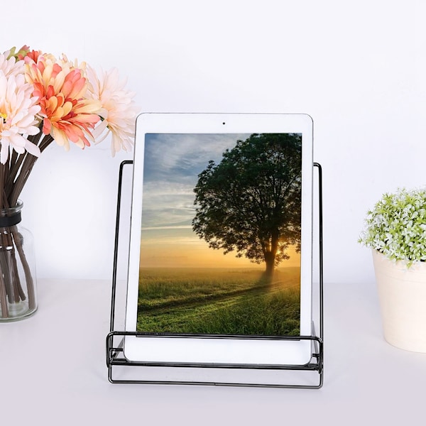 Jern Innovativ Bordplade Bog Hylde Stativ Holder Tablet Computer Stativ Hjem Indretning (Sort)