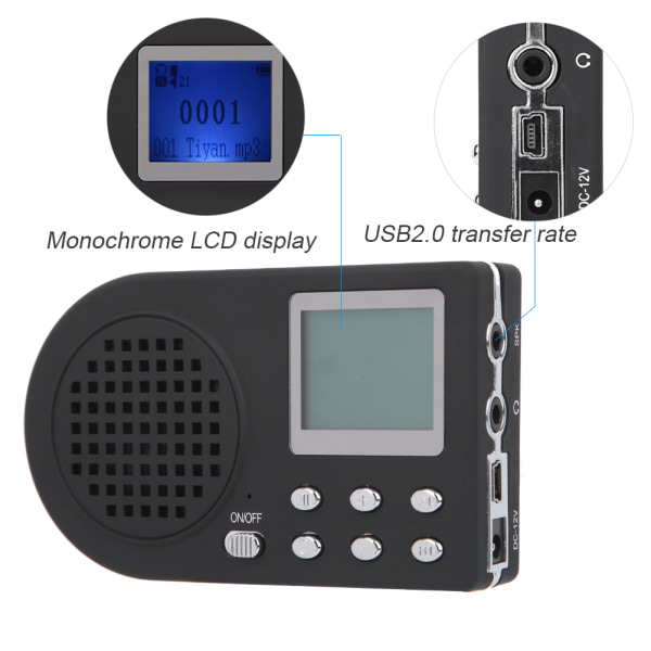 Elektrisk MP3 Hunting Bird Caller Ljudspelare med LCD-taktikskärm Bärbar digital utrustningEU 110~240V