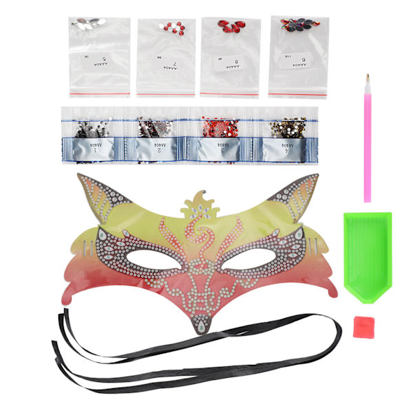 DIY Diamantmålning Ansiktsmask Kostymfest Dekoration Ansiktsskydd Kit (AA404)