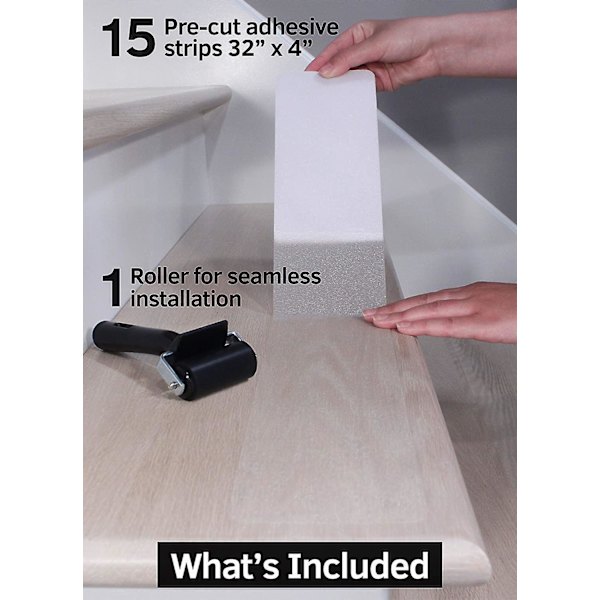 15-pack halkfria trappstegsremsor - 32\" x 4\"