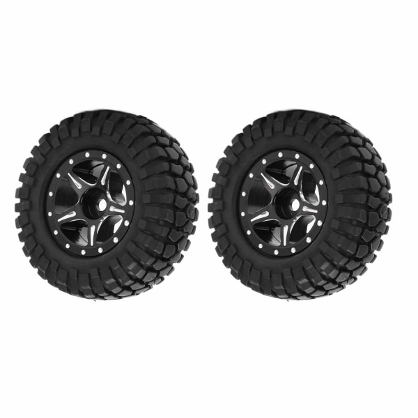 2PCS Aluminium Felger Dekk Sett for Axial SCX24 AXI00001 1/24 RC Crawler Bil Oppgraderingsdeler Svart