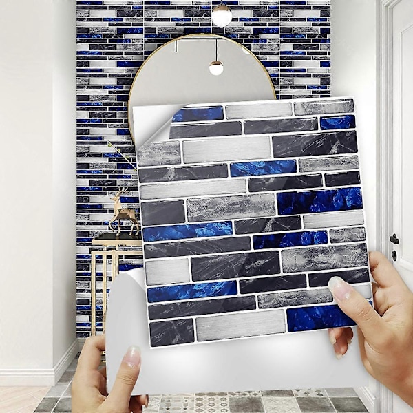 Kakeldekaler för badrum och kök 10 stycken 10x10 cm - Självhäftande väggdekoration i vattentät PVC, cementmosaikplattor