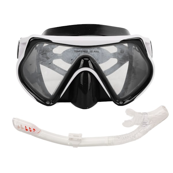 Justerbart snorklesett for voksne, snorkelbrille og pustetube, snorkleutstyr for voksne til svømmetrening, hvitt