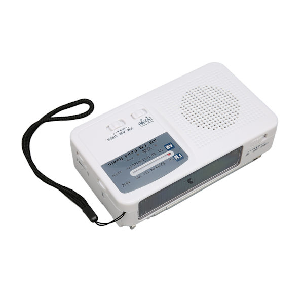 Solar Håndsveiv Radio Multifunksjon Bærbar Oppladbar Nødradio med LED-lommelykt for Camping Outdoor White
